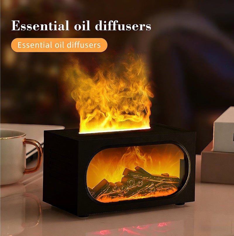 حقل جهاز تعطير بتأثير اللهب الديناميكي: مزود بتقنية التذرية بالموجات فوق الصوتية ووظيفة التحكم عن بعد، مرطب ضباب بارد بسعة 140 مل، مع خاصية إيقاف التشغيل التلقائي عند انعدام الماء، مناسب للمكاتب وغرف النوم والبيئات المنزلية. - Image 1